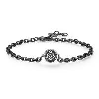 Bracciale nero serie Talisman con nodo celtico