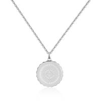 Collana serie Lucky Coin con piastra con rosa dei venti