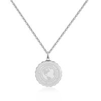 Collana serie Lucky Coin con piastra con mondo