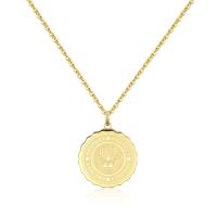 Collana dorata serie Lucky Coin con piastra con mano di Fatima