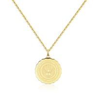 Collana dorata serie Lucky Coin con piastra con mano di Fatima