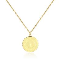 Collana dorata serie Lucky Coin con piastra con albero