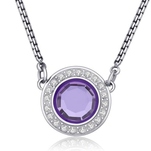 Collana serie Luna con cristallo lilla