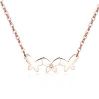 Collana rosa serie Trio con farfalle