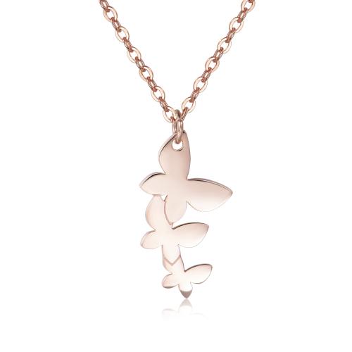 Collana rosa serie Trio con farfalle