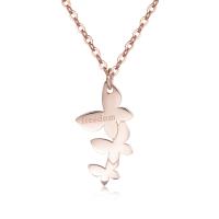 Collana rosa serie Trio con farfalle