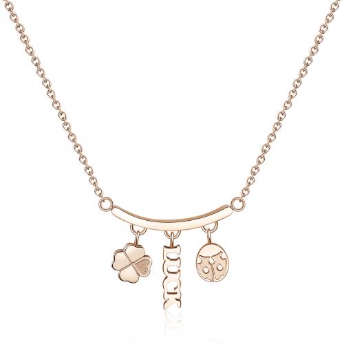 Collana rosa erie Tricony con 3 ciondoli