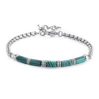 Bracciale serie Riot con cilindri in malachite