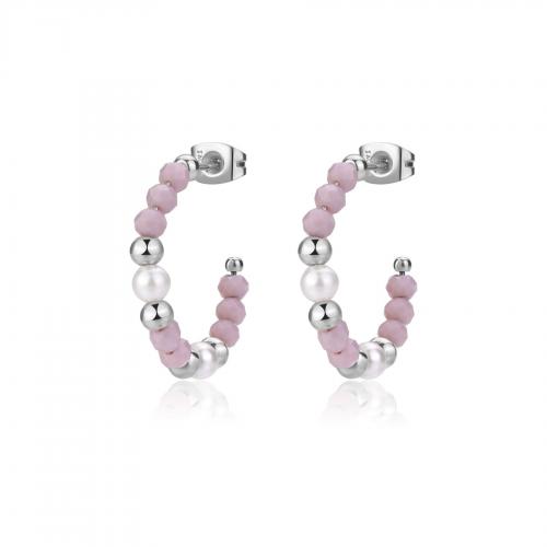 Orecchini ad anello serie Glint, rosa