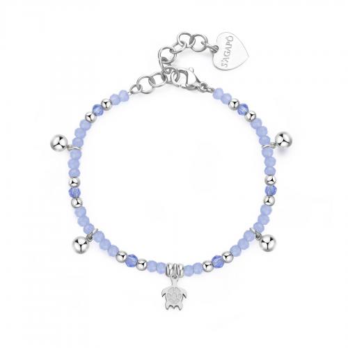 Bracciale serie Glint con sfere blu e tartaruga