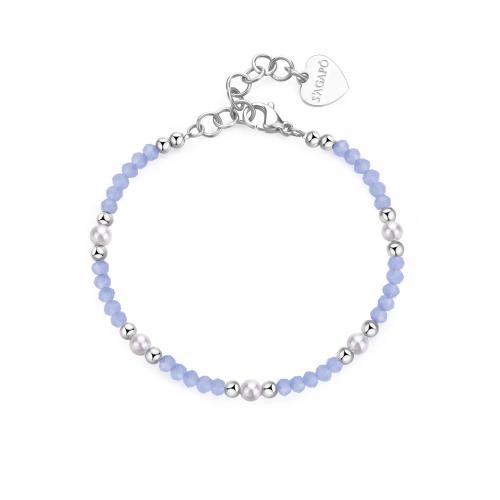 Bracciale serie Glint con sfere blu e perle