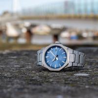 Orologio analogico Edifice in acciaio, blu, serie slim