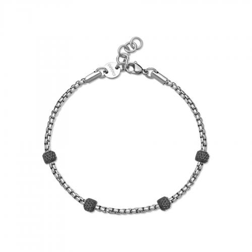 Bracciale serie Ripple con cilindretti neri