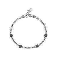 Bracciale serie Ripple con cilindretti neri