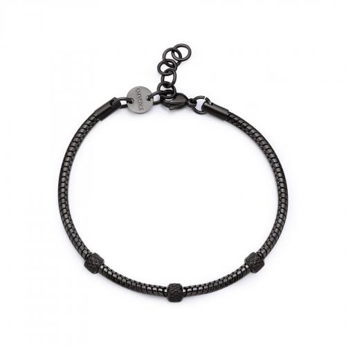 Bracciale serie Ripple nero con cilindretti