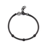 Bracciale serie Ripple nero con cilindretti