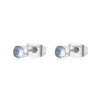 Orecchini serie Dazzly con zirconi azzurri 3mm.