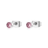 Orecchini serie Dazzly con zirconi rosa 3mm.