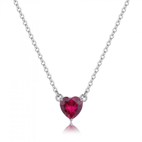 Collana serie Dazzly con cuore rosso rubino