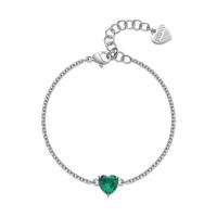 Bracciale serie Dazzly con cuore verde smeraldo