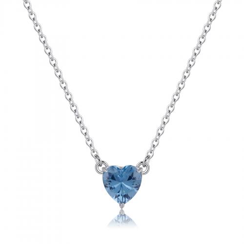 Collana serie Dazzly con cuore azzurro