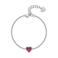 Bracciale serie Dazzly con cuore rosso rubino