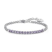 Bracciale serie Dazzly con sezione snodata con cristalli lilla