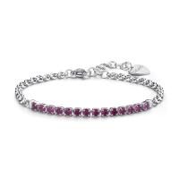 Bracciale serie Dazzly con sezione snodata con cristalli rosso rubino