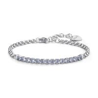 Bracciale serie Dazzly con sezione snodata con cristalli azzurri