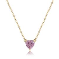 Collana dorata serie Dazzly con cuore rosa