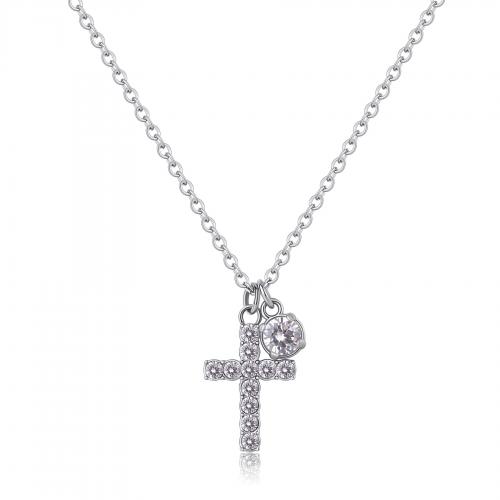 Collana serie Dazzly con croce e zircone