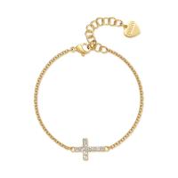 Bracciale dorato serie Dazzly con croce centrale