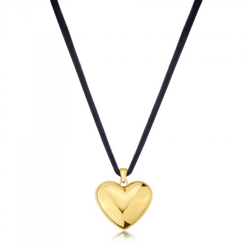 Collana choker serie Stellar con ciondolo dorato a forma di cuore