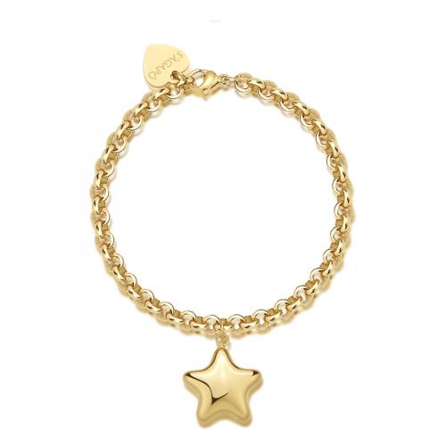 Bracciale dorato serie Stellar con ciondolo a stella