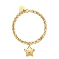 Bracciale dorato serie Stellar con ciondolo a stella