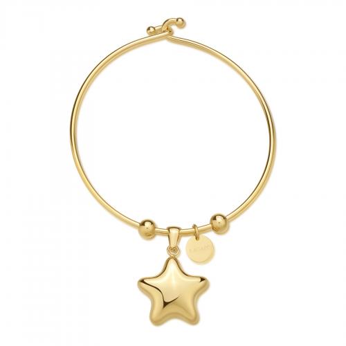 Bracciale rigido dorato serie Stellar con stella