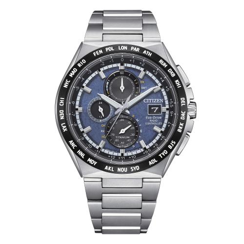 Eco-Drive Radiocontrollato in Super Titanio, blu