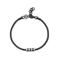 Bracciale serie Ripple nero con elemento centrale esagonale