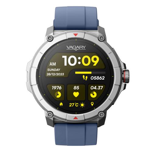 Smartwatch con microfono e GPS, blu/silver