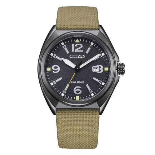 Eco-Drive solo tempo uomo, nero, cordura