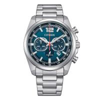 Cronografo Eco-Drive, acciaio, blu