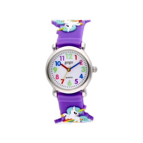 Orologio bambina viola con unicorni