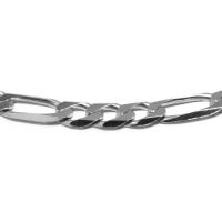 Bracciale 3+1 in argento 3,9 mm, 21 cm.