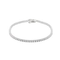 Bracciale tennis in argento con cubic zirconia, 2,5 mm., 16 cm.