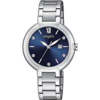 Solo tempo donna in acciaio, 32 mm., quadrante blu