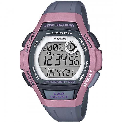 Orologio gigitale donna, grigio/rosa, pedometro