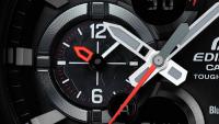 Orologio uomo in acciaio, connessione Bluetooth, quadrante nero, solare