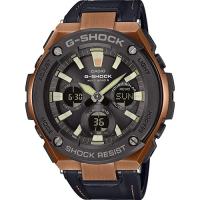 G-Shock digi/ana, cassa acciaio rosa, solare, radiocontrollato, cinturino pelle sintetica