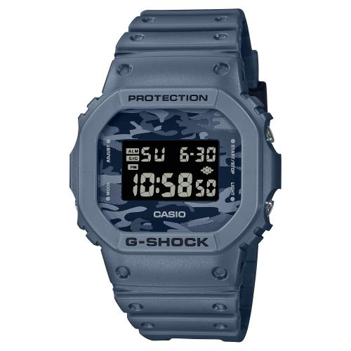 G-Shock serie DW-5600, blu/mimetico