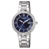 Solo tempo donna 31 mm. con cristalli, quadrante blu